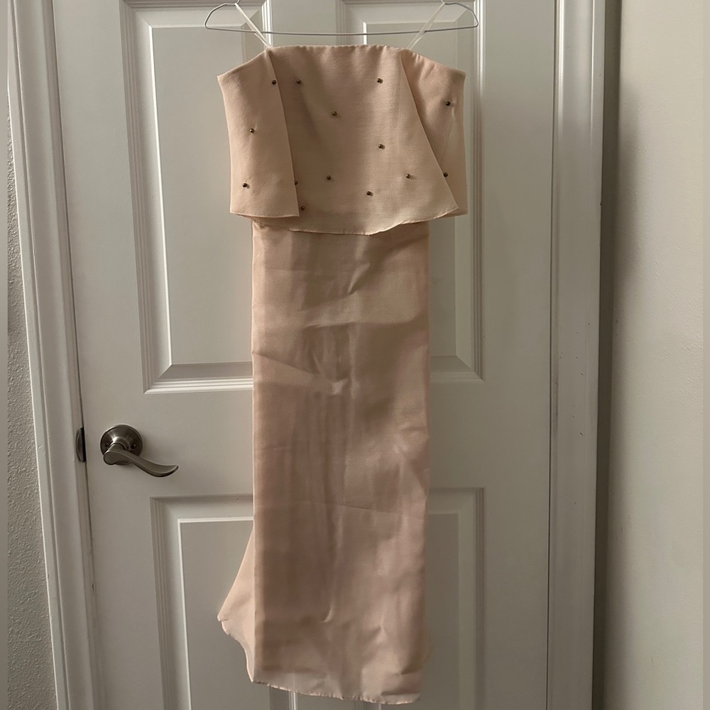 Keepsake Elegant Strapless Soft Pink Dress